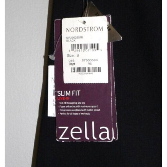 ZELLA slim fit black leggings with reflective trim 28" inseam women's size S NEW - Picture 4 of 5